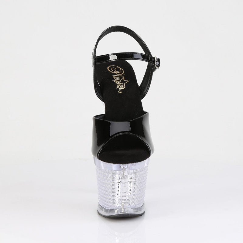 Pleaser FLASHDANCE-709SPEC Platform Sandal (Black/Clear)