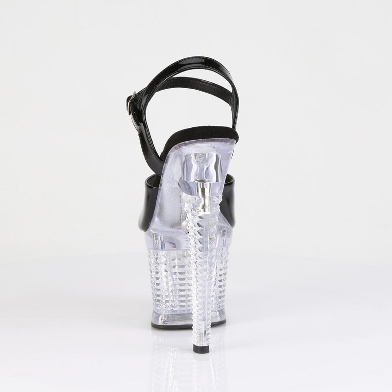 Pleaser FLASHDANCE-709SPEC Platform Sandal (Black/Clear)
