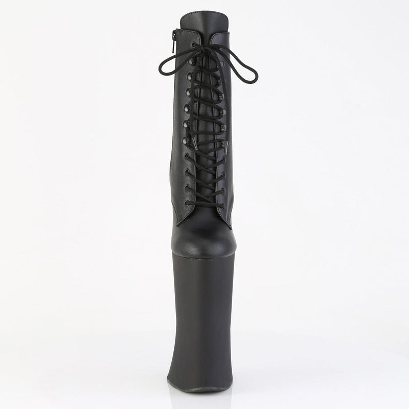Pleaser FORBIDDEN-1020 Platform Ankle Boot (Black Faux Leather/Black Matte)