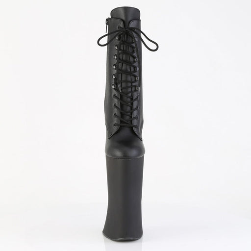 Pleaser FORBIDDEN-1020 Platform Ankle Boot (Black Faux Leather/Black Matte)
