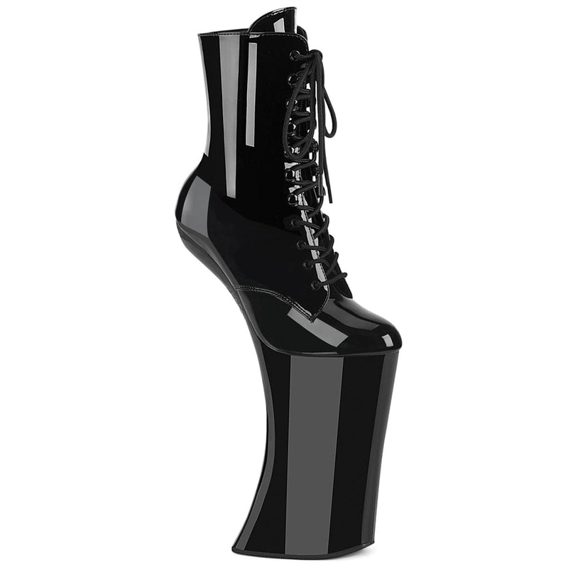 Pleaser FORBIDDEN-1020 Platform Ankle Boot (Black Patent/Black)