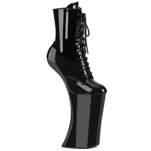 Pleaser FORBIDDEN-1020 Platform Ankle Boot (Black Patent/Black)