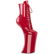 Pleaser FORBIDDEN-1020 Platform Ankle Boot (Red Patent/Red)