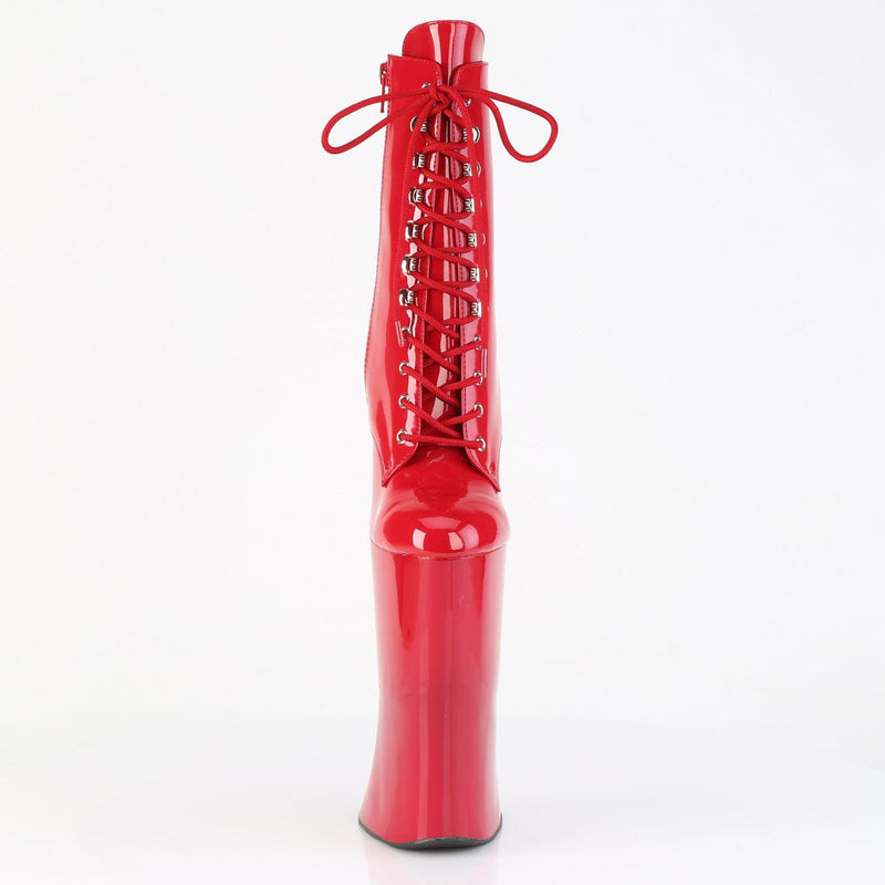 Pleaser FORBIDDEN-1020 Platform Ankle Boot (Red Patent/Red)