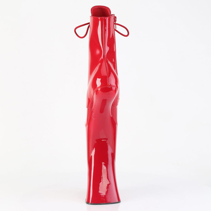 Pleaser FORBIDDEN-1020 Platform Ankle Boot (Red Patent/Red)