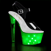 Pleaser ILLUMINATOR-708 Platform Sandal (Clear/White Glow)