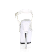 Pleaser ILLUMINATOR-708 Platform Sandal (Clear/White Glow)