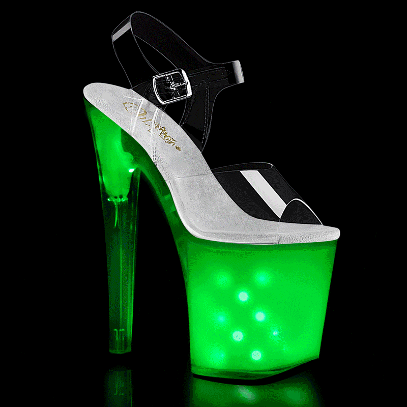 Pleaser ILLUMINATOR-808 Platform Sandal (Clear/White Glow)