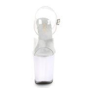 Pleaser ILLUMINATOR-808 Platform Sandal (Clear/White Glow)