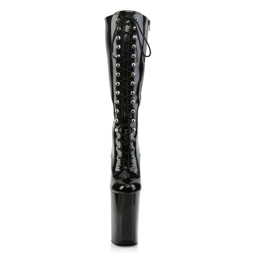 Pleaser INFINITY-2020 Platform Knee High Boot (Black Patent/Black)