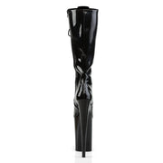 Pleaser INFINITY-2020 Platform Knee High Boot (Black Patent/Black)