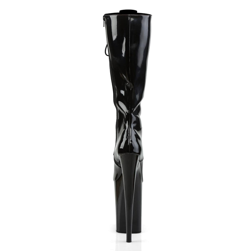 Pleaser INFINITY-2020 Platform Knee High Boot (Black Patent/Black)