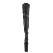 Pleaser INFINITY-4000 Platform Crotch High Boot (Black Stretch Faux Leather/Black Matte)