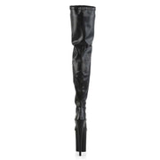 Pleaser INFINITY-4000 Platform Crotch High Boot (Black Stretch Faux Leather/Black Matte)