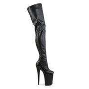 Pleaser INFINITY-4000 Platform Crotch High Boot (Black Stretch Faux Leather/Black Matte)