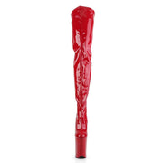 Pleaser INFINITY-4000 Platform Crotch High Boot (Red Stretch Patent/Red)