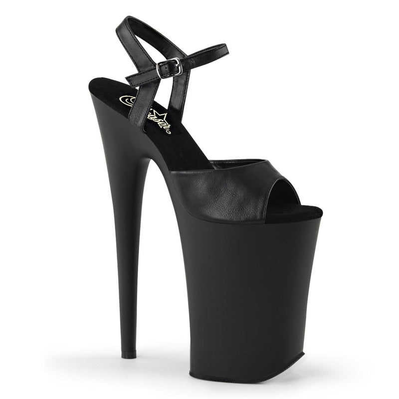 Pleaser INFINITY-909 Platform Sandal (Black Faux Leather/Black Matte) 5
