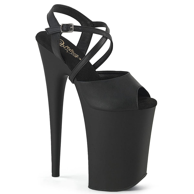 Pleaser INFINITY-924 Black Faux Leather Criss-Cross Platform Sandals