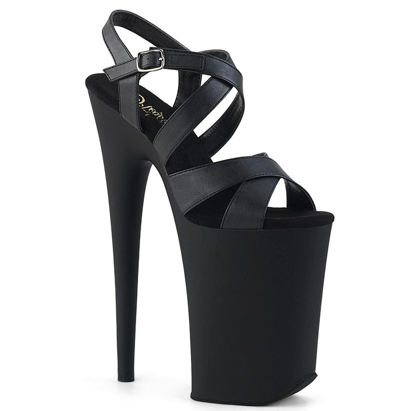 Pleaser INFINITY-997 Platform Sandal (Black Faux Leather/Black Matte) 5