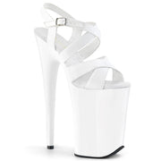Pleaser INFINITY-997 Platform Sandal (White Patent/White) 5