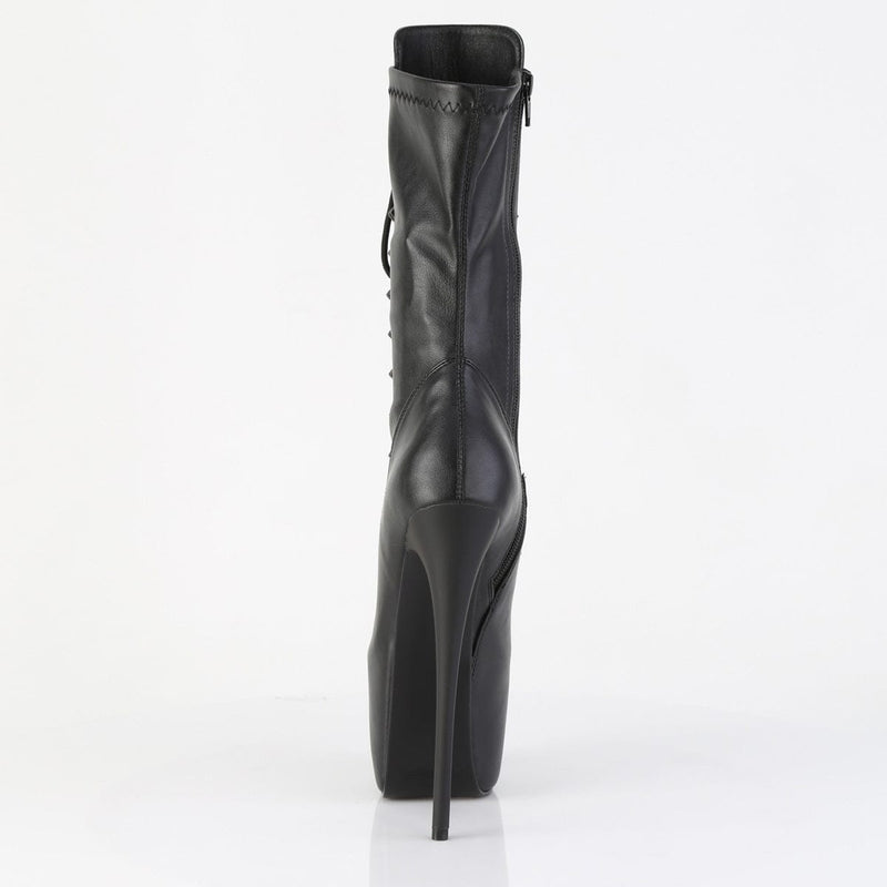 Pleaser JUBILANT-1048 Platform Mid-Calf Boot (Black Stretch Faux Leather)