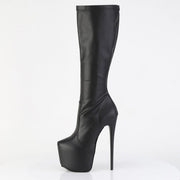Pleaser JUBILANT-2000 Platform Knee High Boot (Black Stretch Faux Leather)