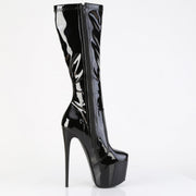 Pleaser JUBILANT-2000 Platform Knee High Boot (Black Stretch Patent)