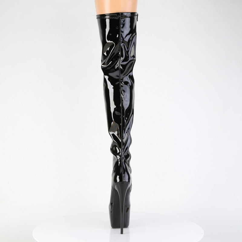 Pleaser JUBILANT-3000 Platform Thigh High Boot (Black Stretch Patent)
