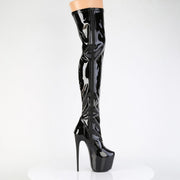 Pleaser JUBILANT-3000 Platform Thigh High Boot (Black Stretch Patent)
