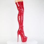 Pleaser JUBILANT-3000 Platform Thigh High Boot (Red Stretch Patent)