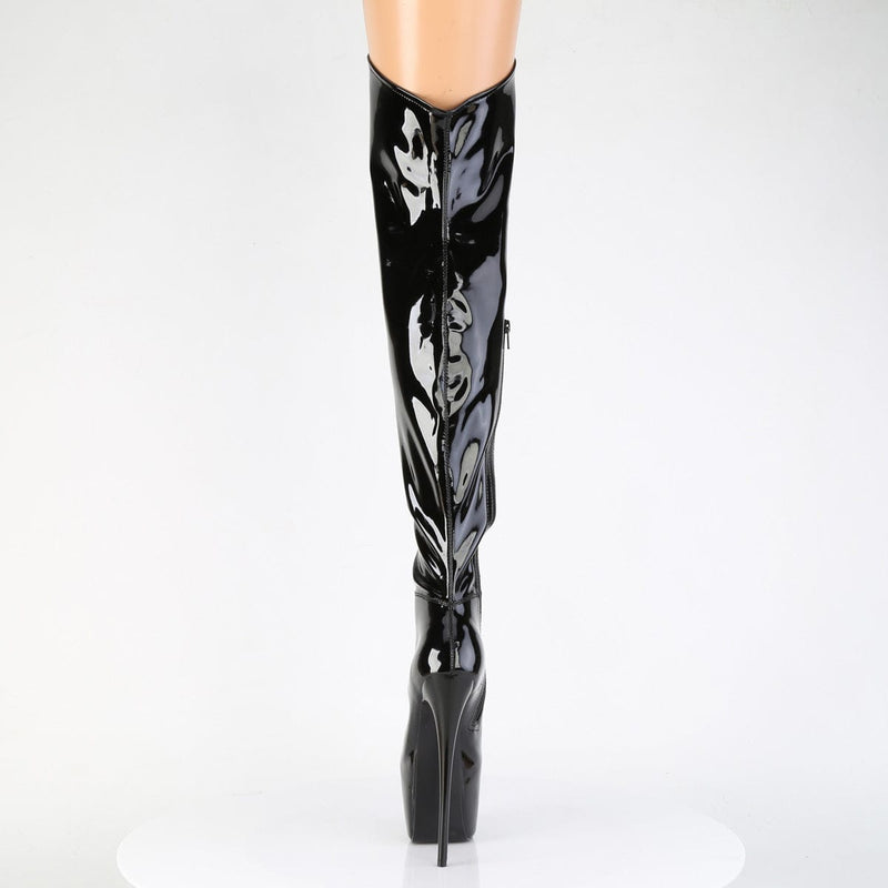 Pleaser JUBILANT-3006 Platform Thigh High Boot (Black Stretch Patent)