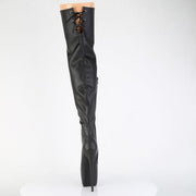 Pleaser JUBILANT-3007 Platform Thigh High Boot (Black Stretch Faux Leather)