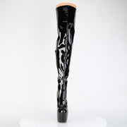 Pleaser JUBILANT-3007 Platform Thigh High Boot (Black Stretch Patent)