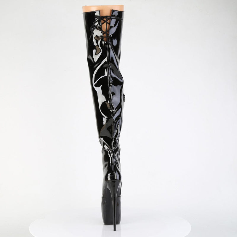 Pleaser JUBILANT-3007 Platform Thigh High Boot (Black Stretch Patent)