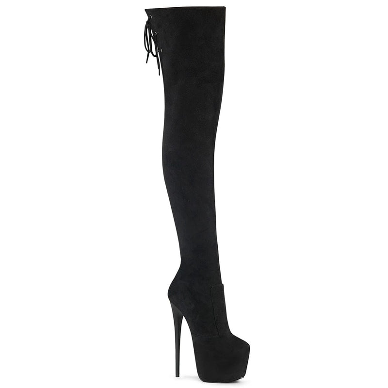 Pleaser JUBILANT-3007FS Platform Thigh High Boot (Black Faux Suede)