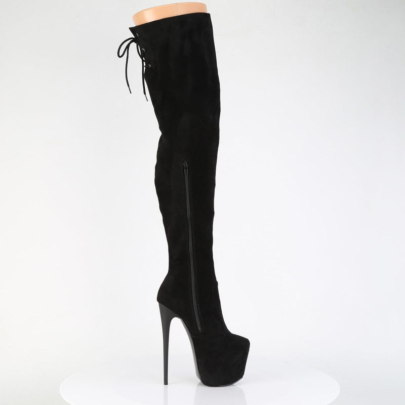 Pleaser JUBILANT-3007FS Platform Thigh High Boot (Black Faux Suede)