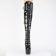 Pleaser JUBILANT-3012 Platform Knee High Boot (Black Stretch Patent)