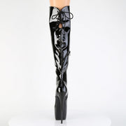 Pleaser JUBILANT-3012 Platform Knee High Boot (Black Stretch Patent)