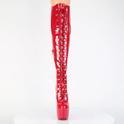Pleaser JUBILANT-3012 Platform Knee High Boot (Red Stretch Patent)