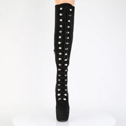 Pleaser JUBILANT-3012FS Platform Knee High Boot (Black Faux Suede)
