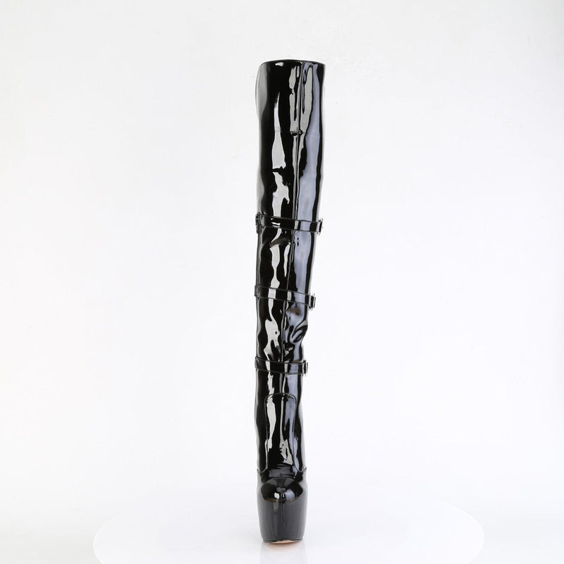 Pleaser JUBILANT-3018 Platform Knee High Boot (Black Stretch Patent)