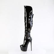 Pleaser JUBILANT-3018 Platform Knee High Boot (Black Stretch Patent)
