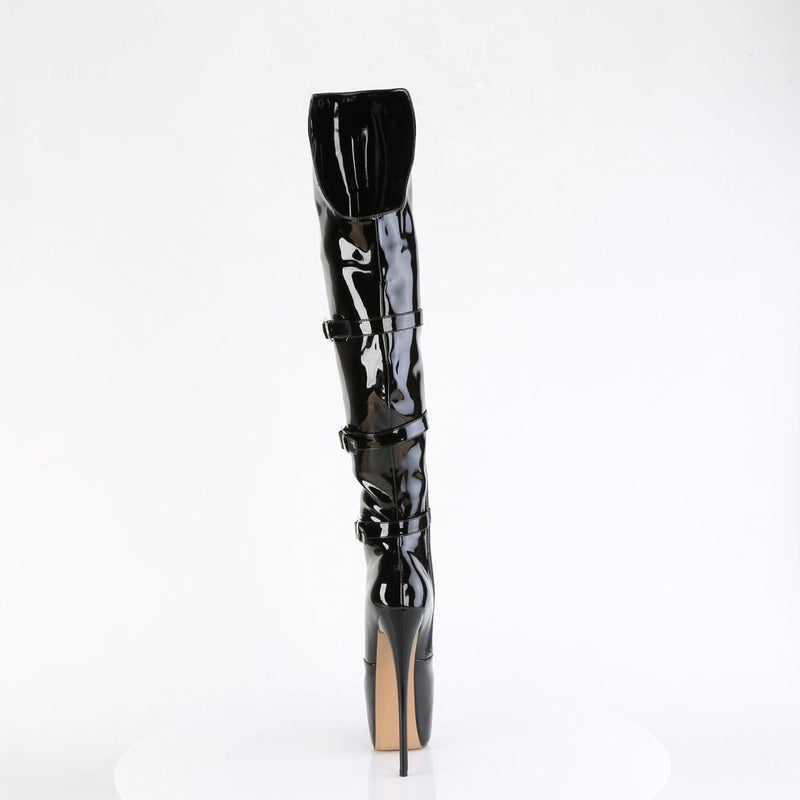 Pleaser JUBILANT-3018 Platform Knee High Boot (Black Stretch Patent)