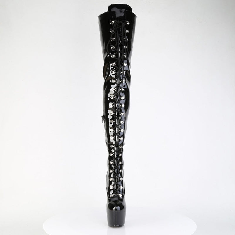 Pleaser JUBILANT-4012 Platform Crotch High Boot (Black Stretch Patent)