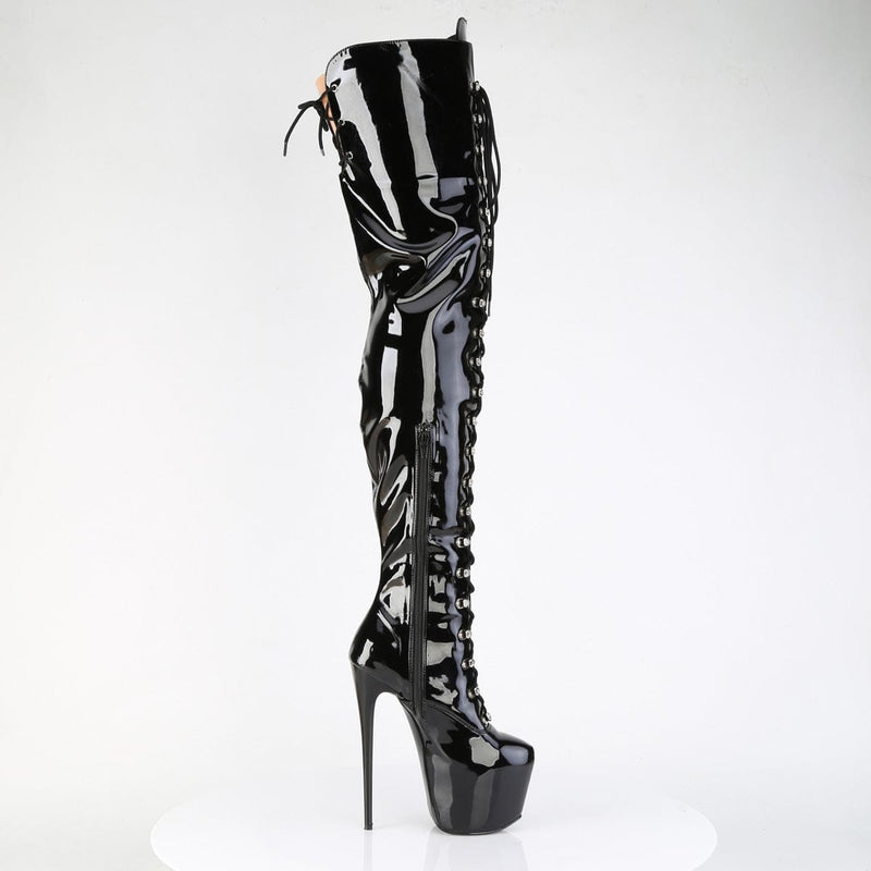 Pleaser JUBILANT-4012 Platform Crotch High Boot (Black Stretch Patent)