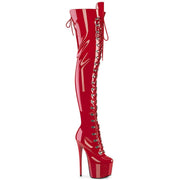 Pleaser JUBILANT-4012 Platform Crotch High Boot (Red Stretch Patent)