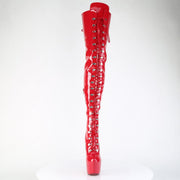Pleaser JUBILANT-4012 Platform Crotch High Boot (Red Stretch Patent)