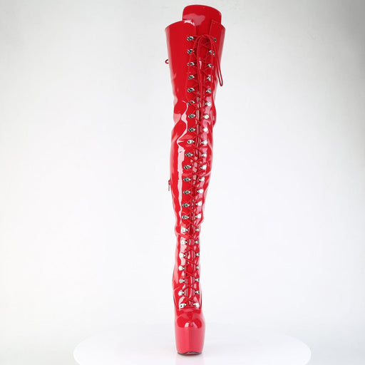 Pleaser JUBILANT-4012 Platform Crotch High Boot (Red Stretch Patent)