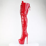 Pleaser JUBILANT-4012 Platform Crotch High Boot (Red Stretch Patent)