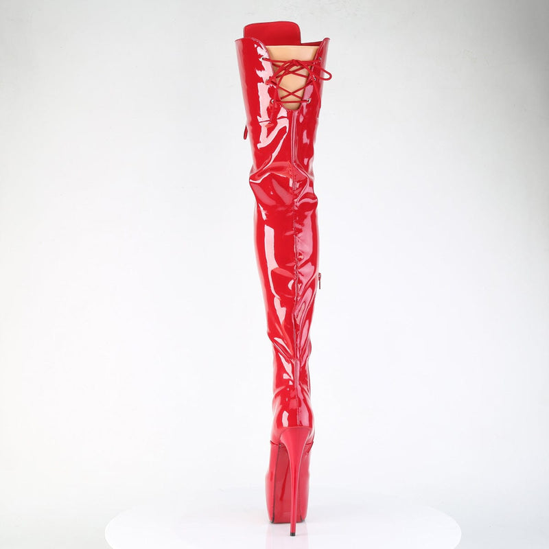 Pleaser JUBILANT-4012 Platform Crotch High Boot (Red Stretch Patent)